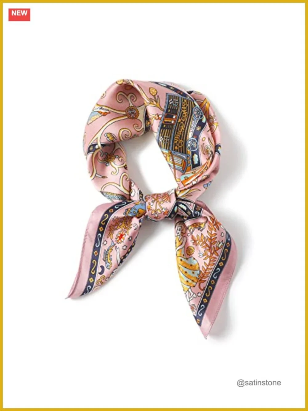 100% Mulberry Silk Square Scarf Versatile Headscarf 26x26